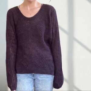 New Balance Alpaca Blend Light Weight Purple Sweater L